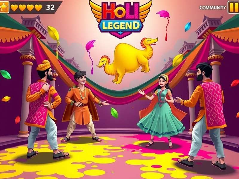 Holi Hero Legend community event showing players collaborating